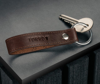 Dark Brown Leather Keyring