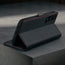 Stand function of the Black with Red Detail Leather Case for Galaxy S25 Edge