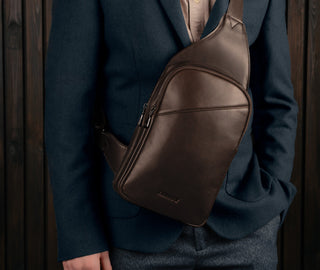 Dark Brown Leather Crossbody Bag