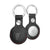 Llavero de Cuero para AirTag - Negro Con Detalle Rojo