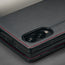Camera cutout on the Black with Red Stitching Leather Case for Samsung Galaxy Z Fold8