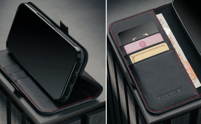 Funda de cuero para Google Pixel 10a (con función de soporte) Feature Focus