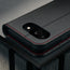 Camera cutout on the Black with Red Detail Leather Case for Google Pixel 10a