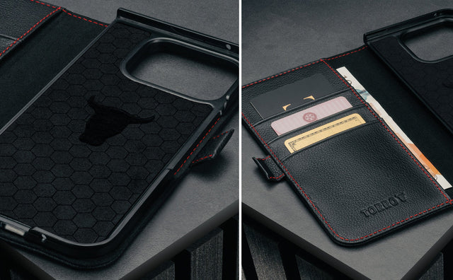 Funda de Cuero para Google Pixel 10 Pro Fold Feature Focus