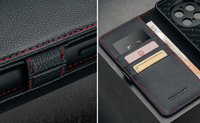 Funda de Cuero para Honor Magic 7 Pro Feature Focus