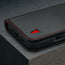 Black Leather with Red Detail Leather Case for iPhone 16 Pro Max