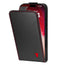 Black with Red Stitching Leather Flip Case for iPhone 17 Pro Max