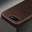 Camera cutout on the Dark Brown Slimline Leather Bumper Case for iPhone SE4 (2025)