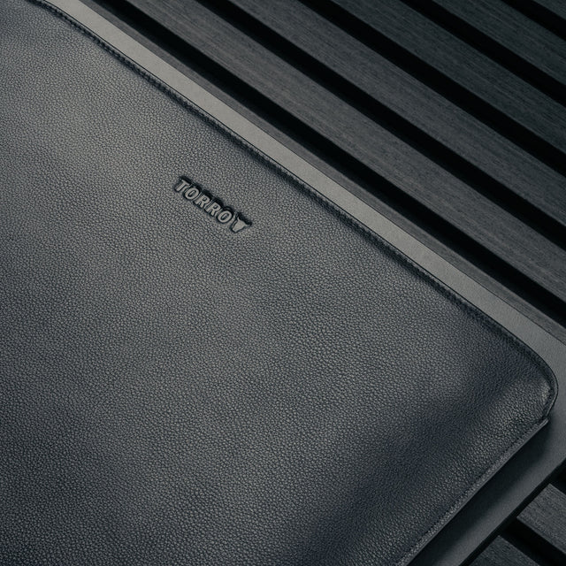 Negro Funda de cuero para MacBook / Portátil