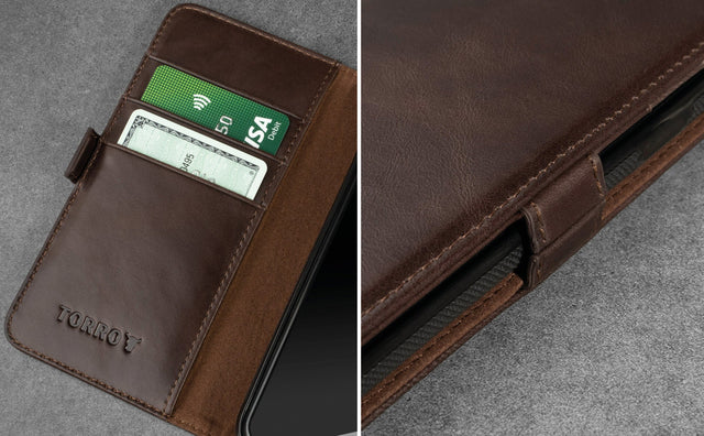 Funda de Cuero para iPhone SE y iPhone 8/7 (con función de soporte) Feature Focus