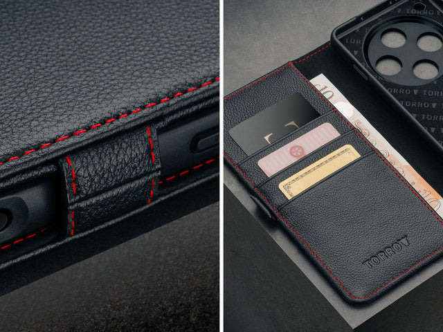 Funda de Cuero para Oppo Find X8 Pro Feature Focus