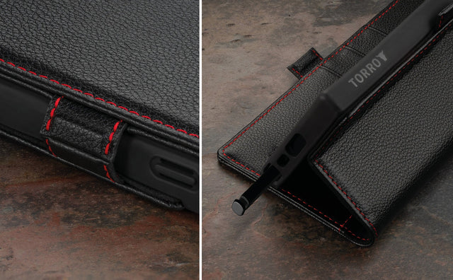 Funda de Cuero para Galaxy S23 Ultra (con función atril) Feature Focus
