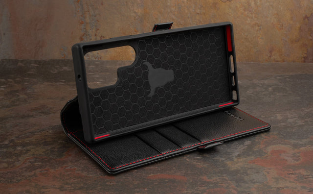 Funda de Cuero para Galaxy S23 Ultra (con función atril) Feature Focus