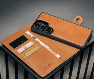 Bumper case & detachable cover of the Black Leather Detachable Case for Galaxy S26 Ultra