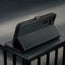 Stand feature of the Black with Red Detail Leather Stand Case for Galaxy S26+