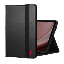 Black with Red Stitching Leather Case for Samsung Galaxy Tab A9 Plus