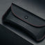 Black with Red Detail Leather Sunglasses Case