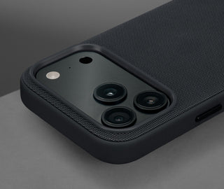 Camera lip on the Black Woven Fabric Bumper Case for iPhone 17 Pro Max