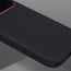 Close up of the Black with Red Detail Woven Texture Bumper Case for iPhone 17 Pro
