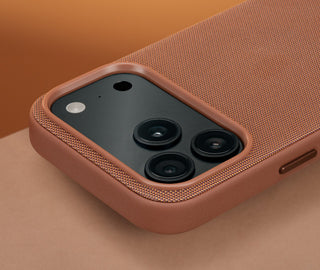 Camera lip on the Brown Woven Texture Bumper Case for iPhone 17 Pro