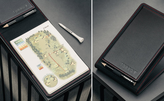 Funda de Cuero para Tarjeta de Puntuación y Libro de Distancias de Golf Feature Focus